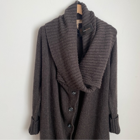 NWT BCBG MaxAzria Sweater Cardigan Coat Long Line Wool Alpaca Blend Size M/L - Picture 4 of 15